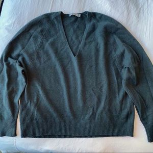 Vince Green V Neck Sweater Cashmere